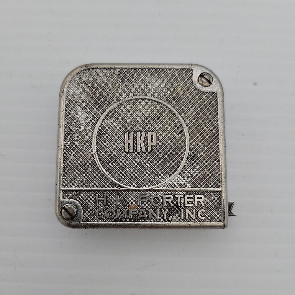 Vintage HK Porter HKP 10' Steel Tape Measure HK Porter Company USA Silver